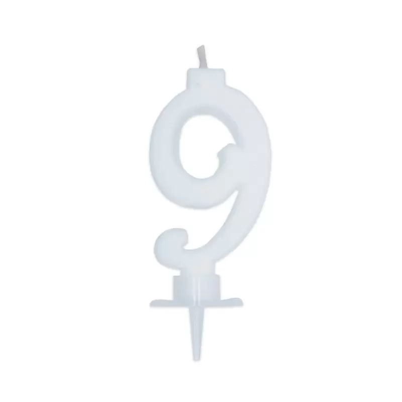 candelina 7 cm bianca n. 9 C576