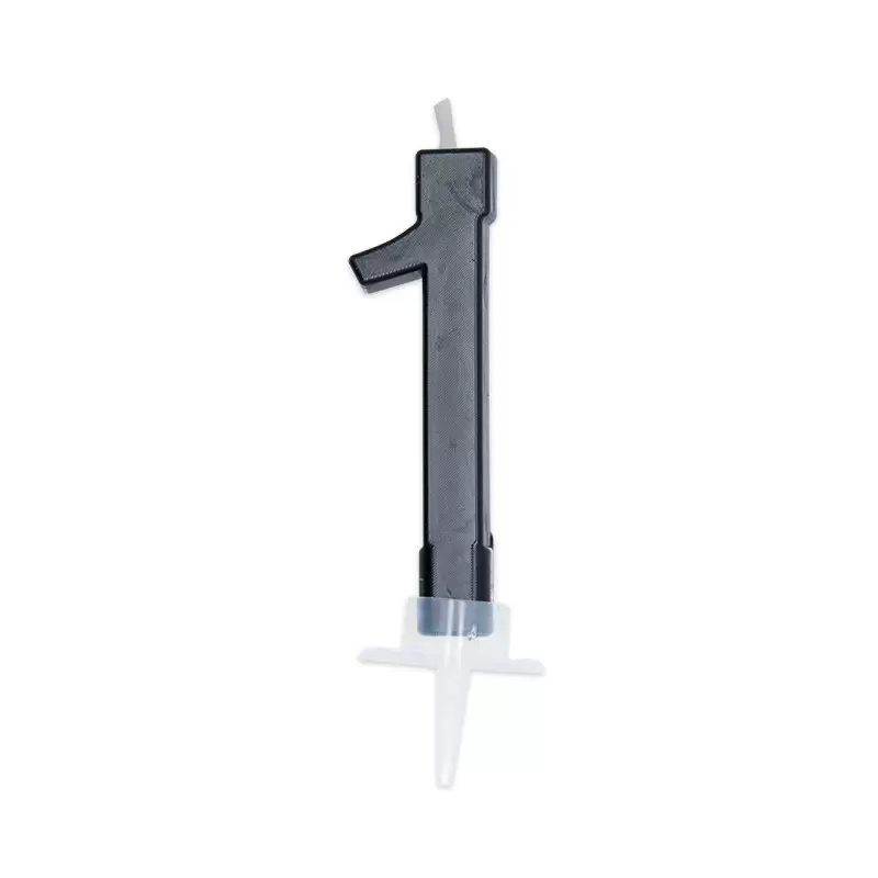 candelina 7 cm nera n. 1 C638