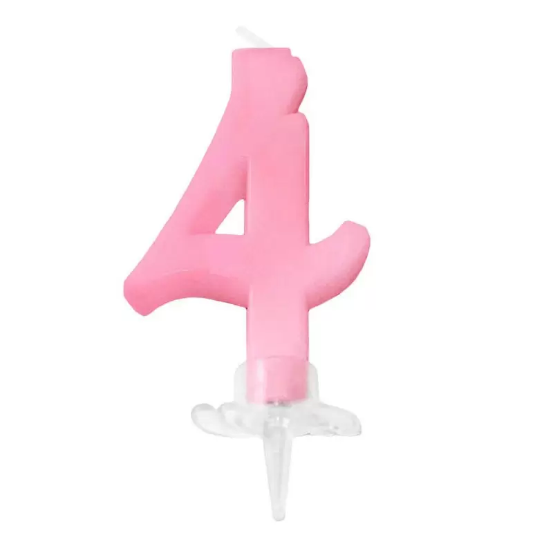 candelina 7 cm rosa n. 4 C621