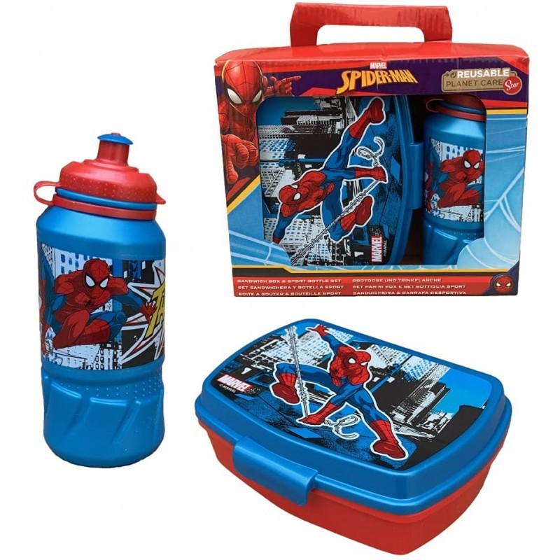 Borraccia Sport + portamerenda Spiderman in Confezione  ST51373