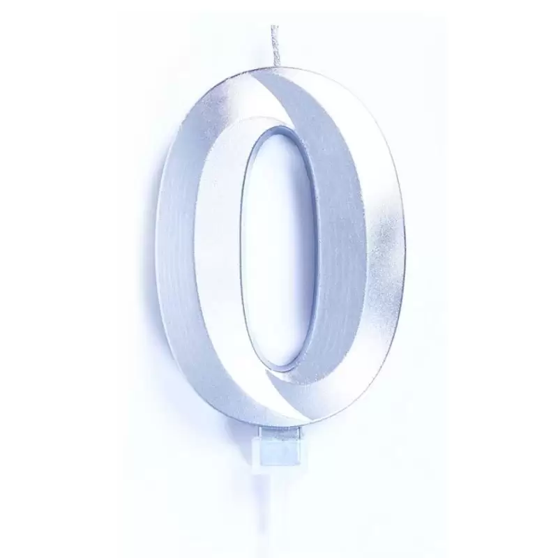 candelina 10 cm luxury argento chrome n.0 C830