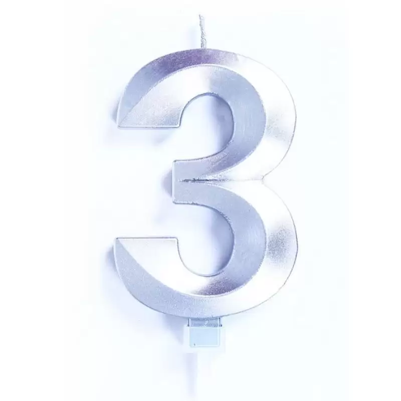 candelina 10 cm luxury argento chrome n.3 C833