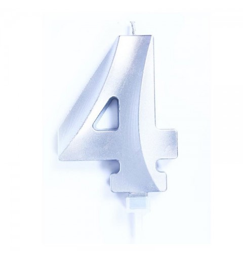 candelina 10 cm luxury argento chrome n.4 C834