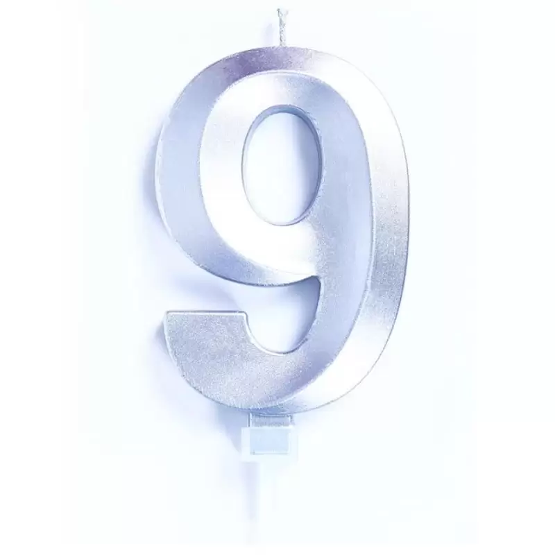 candelina 10 cm luxury argento chrome n.9 C839