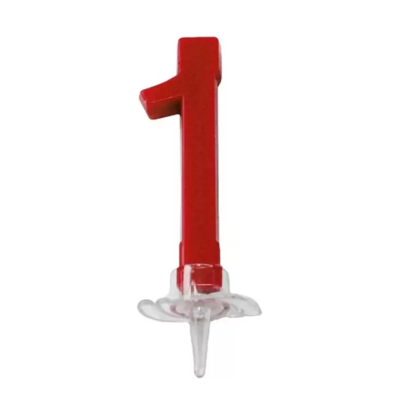 candelina 7 cm rosso n. 1 C548