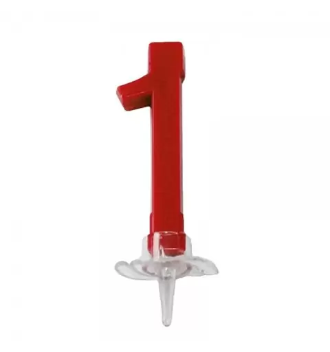 candelina 7 cm rosso n. 1 C548