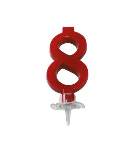 candelina 7 cm rosso n.8 C555