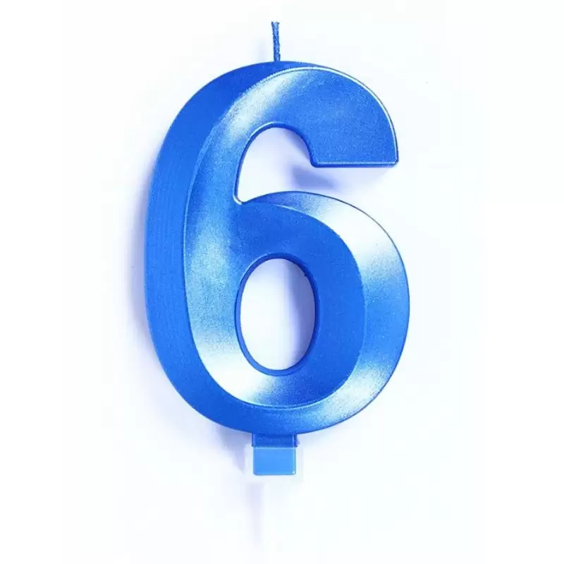 candelina 10 cm luxury blu chrome n.6 C866