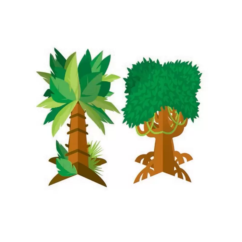 centrotavola alberi giungla 2 pz.8.5 x 10.5 e 8.5 x 11.95  346398