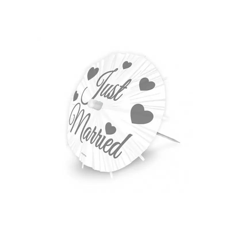 STUZZICADENTI / PICKS OMBRELLINO JUST MARRIED 24 PZ 21385 COCKTAIL MATRIMONIO