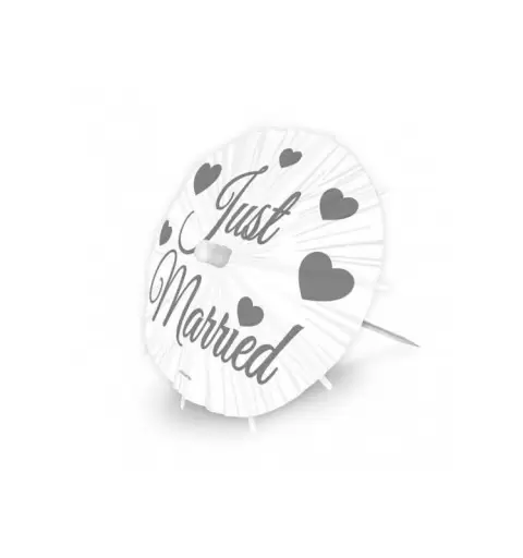 STUZZICADENTI / PICKS OMBRELLINO JUST MARRIED 24 PZ 21385 COCKTAIL MATRIMONIO