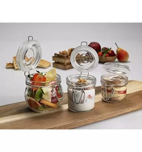 Vasetto di vetro con tappo ermetico - 6 pz