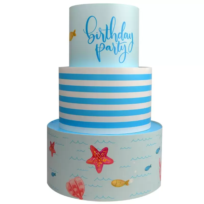 TORTA SCENOGRAFICA PER FESTA A TEMA BIRTHDAY PARTY MARE VINILE– 1867