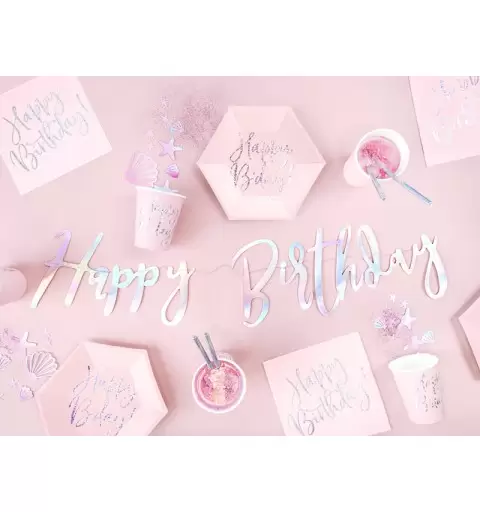 TOVAGLIOLI HAPPY B'DAY ROSA CIPRIA OLOGRAFICI - 20 PZ