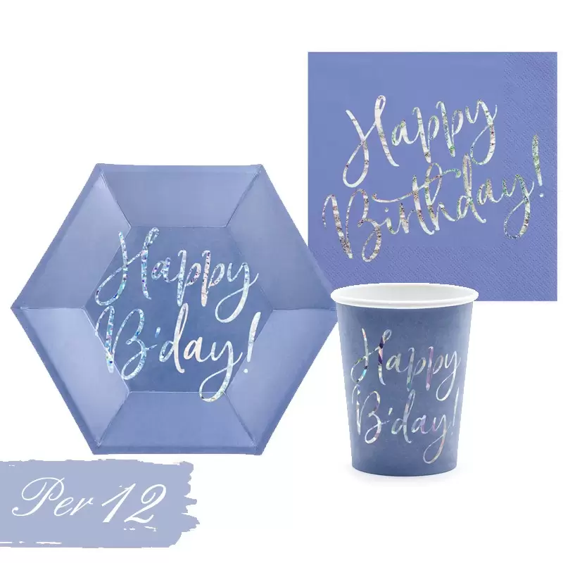 KIT N.2 HAPPY B'DAY BLU NAVY HOLOGRAPHIC