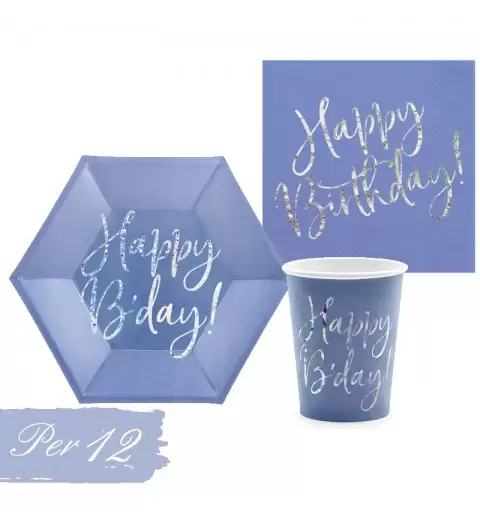 KIT N.2 HAPPY B'DAY BLU NAVY HOLOGRAPHIC