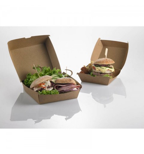 Scatola Porta Hamburger in carta kraft 50 pz. H0708 16 x 16 x 9 cm