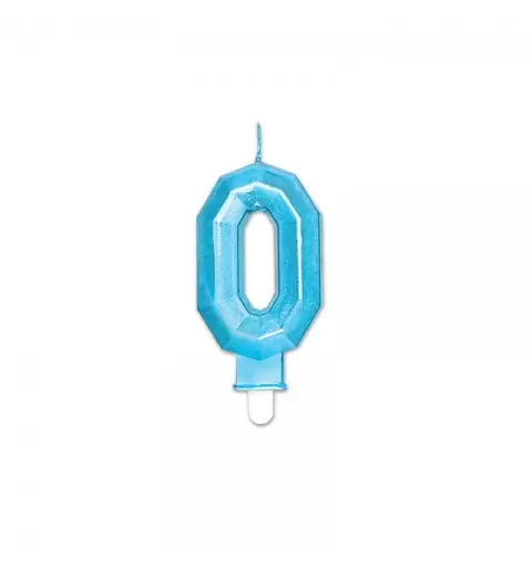 Candelina Diamant blu Metal 9 cm numero 0 72890