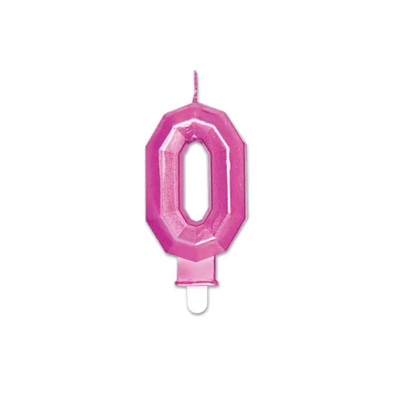 Candelina Diamant Fucsia Metal 9 cm numero 0 72880