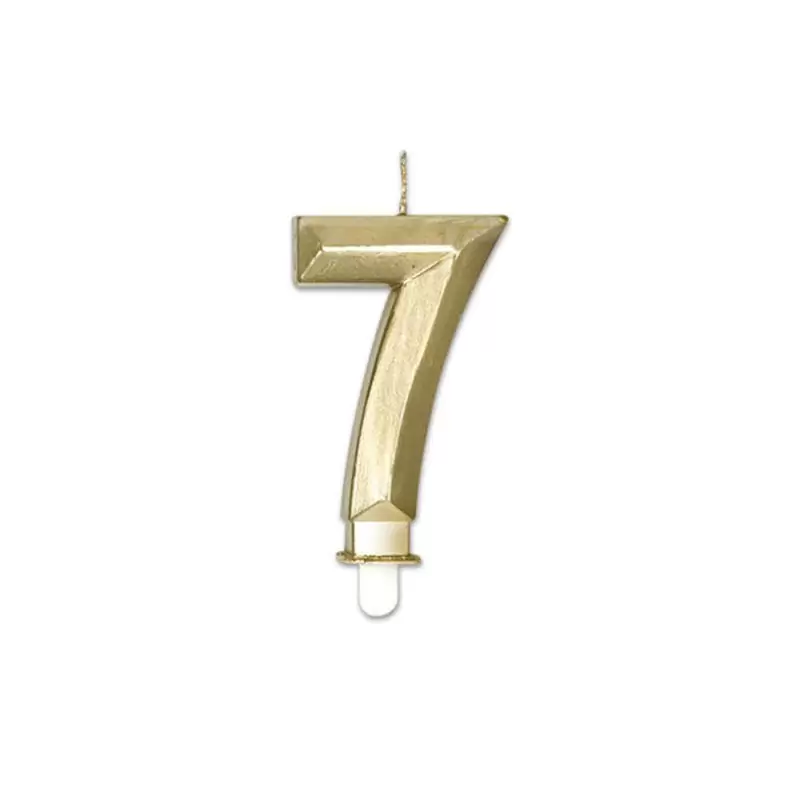 Candelina Diamant oro Metal 9 cm numero 7 72917