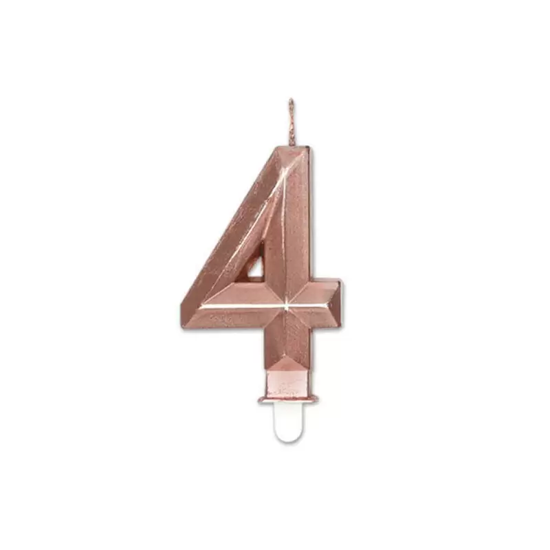Candelina Diamant rose gold Metal 9 cm numero 4 72924