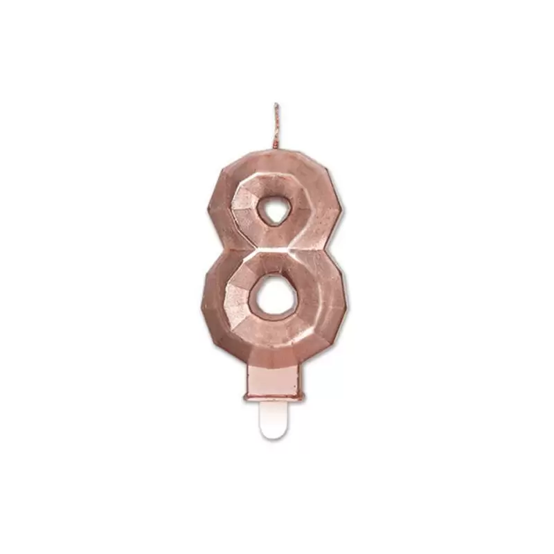 Candelina Diamant rose gold Metal 9 cm numero 8 72928