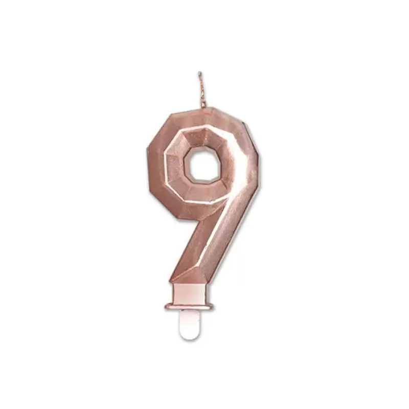 Candelina Diamant rose gold Metal 9 cm numero 9 72929