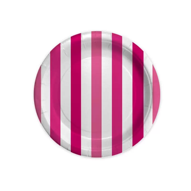 8 Piatti Ø 18 cm Stripes Fuxia 61796
