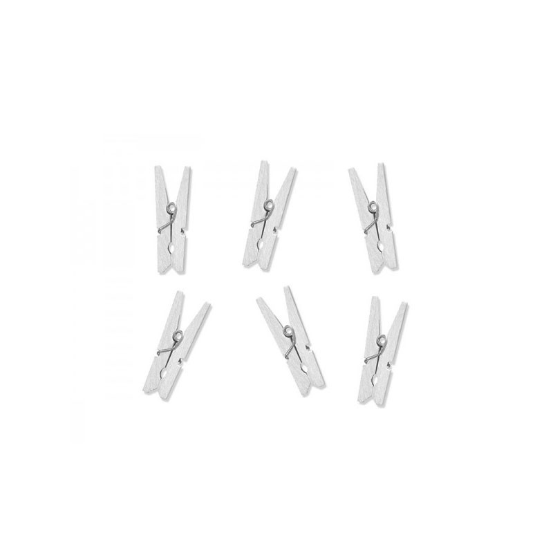Mollettine Legno bianche KLD-008   20 pz. 3 cm
