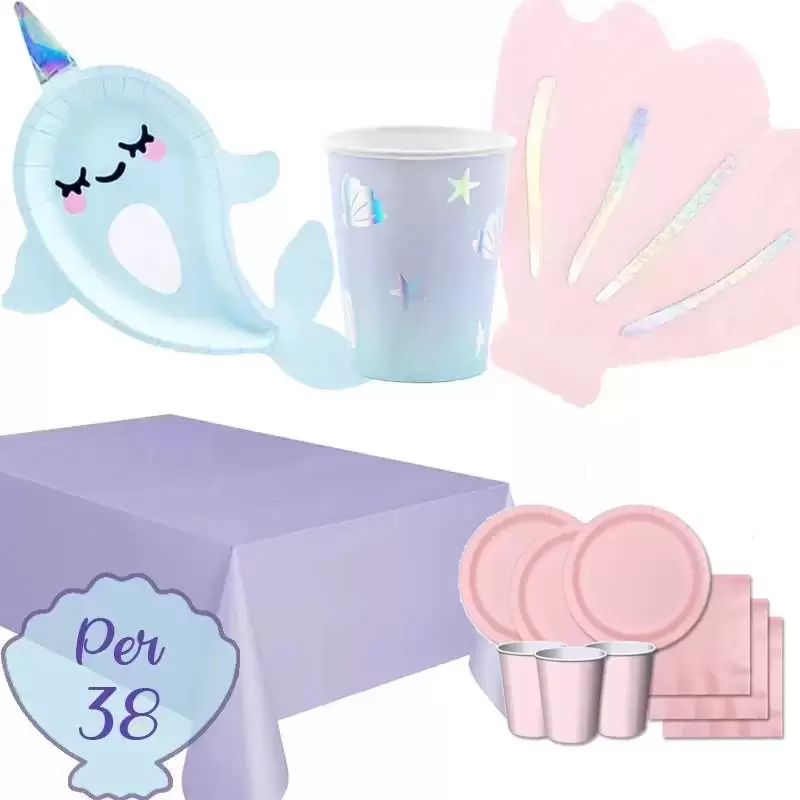 KIT N.7 NARVALO UNICORNO DEL MARE - CON MONOCOLORE ROSA