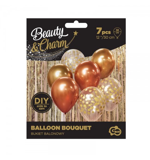 set 7 palloncini oro per comporre un bouquet 30 cm BB-ZLM7