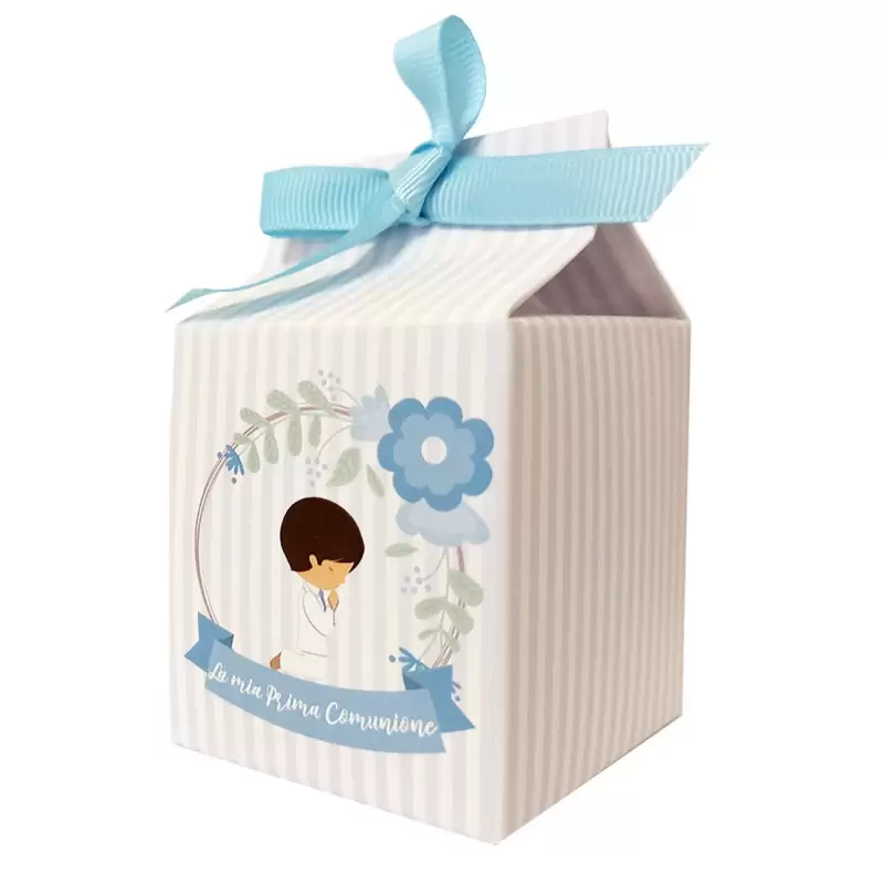 SCATOLINA MILK PRIMA COMUNIONE BAMBINO CELESTE - 1 PZ
