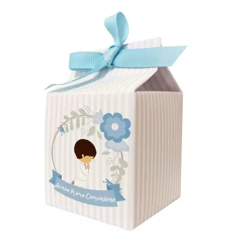 SCATOLINA MILK PRIMA COMUNIONE BAMBINO CELESTE - 1 PZ