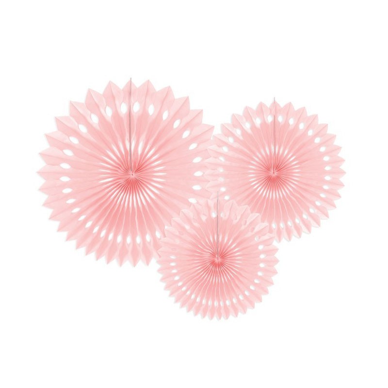 Decorazione Rosone In Carta rosa cipria chiaro RPB1-081PJ 20 cm, 25 cm and 30 cm