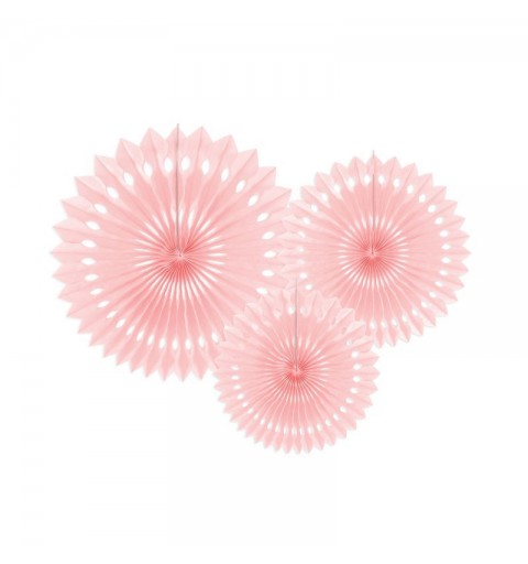 Decorazione Rosone In Carta rosa cipria chiaro RPB1-081PJ 20 cm, 25 cm and 30 cm