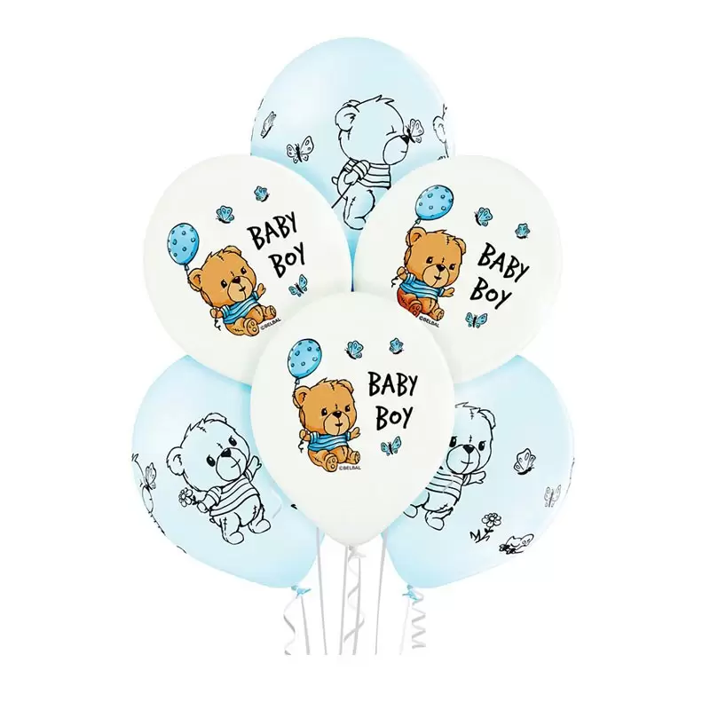 Palloncini in lattice 12 - 30 cm Orsetto Baby Boy 2 disegni assortiti 6 pz 5000671