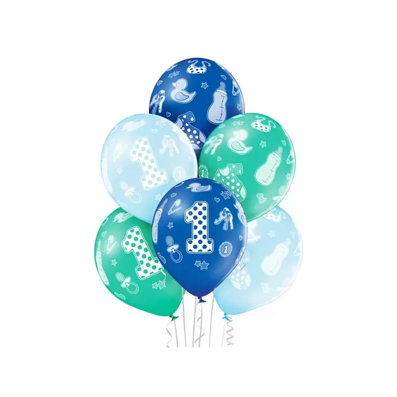 Palloncini lattice 12 - 30 cm Nr. 1 Boy colori assortiti 6 pz 5000190