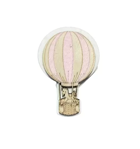 24 MAGNETI MONGOLFIERA ROSA DI LEGNO