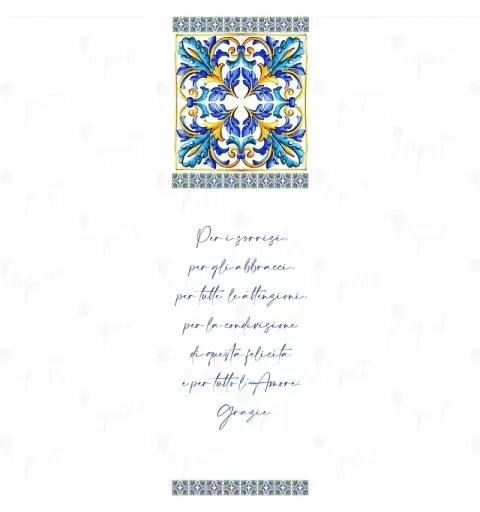 SEGNAPOSTO AMALFI MAIOLICHE RETTANGOLARE - 1 PZ