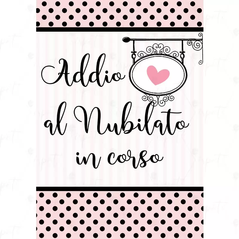 CARTELLONE DI BENVENUTO ADDIO AL NUBILATO POIS PINK