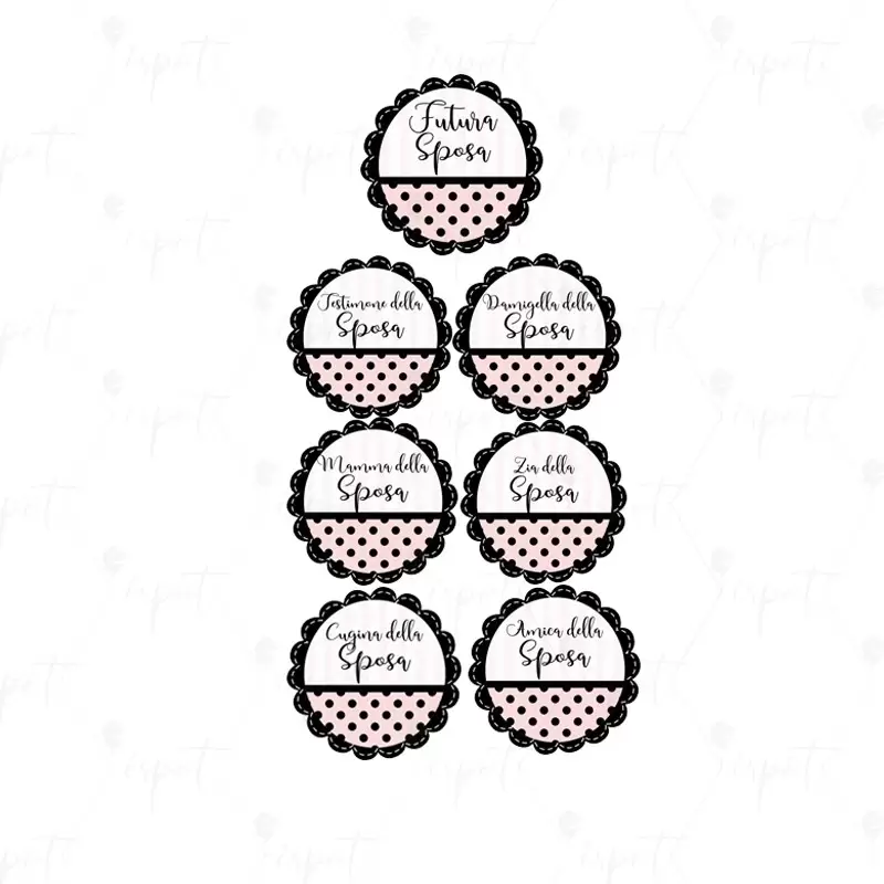 ADESIVO TONDO ADDIO AL NUBILATO POIS PINK - 1 PZ