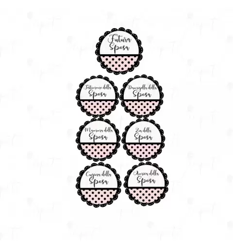 ADESIVO TONDO ADDIO AL NUBILATO POIS PINK - 1 PZ