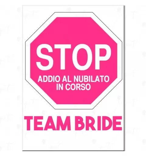 CARTELLONE DI BENVENUTO ADDIO AL NUBILATO TEAM BRIDE FUXIA
