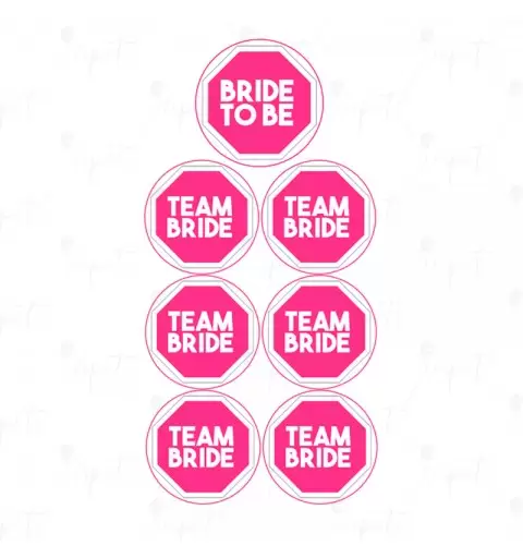 ADESIVO TONDO ADDIO AL NUBILATO TEAM BRIDE FUXIA - 1 PZ