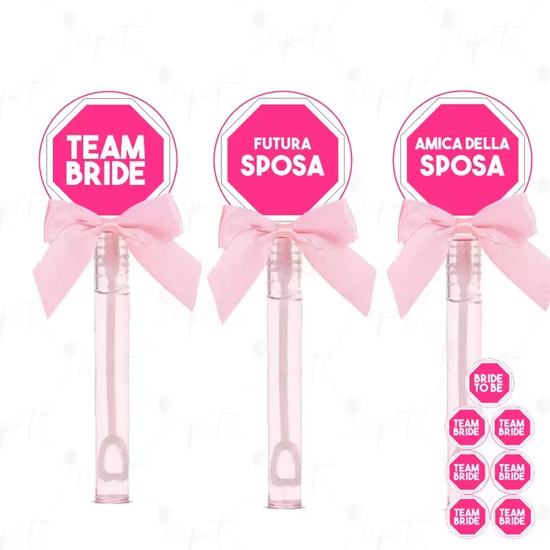 BOLLE DI SAPONE CUORE ADDIO AL NUBILATO TEAM BRIDE FUXIA - 24 PZ