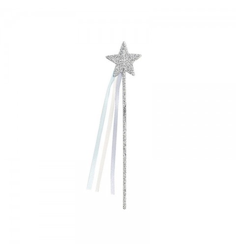bacchette magiche a forma di stella argento  con glitter – 28705 16 cm 12 pz.
