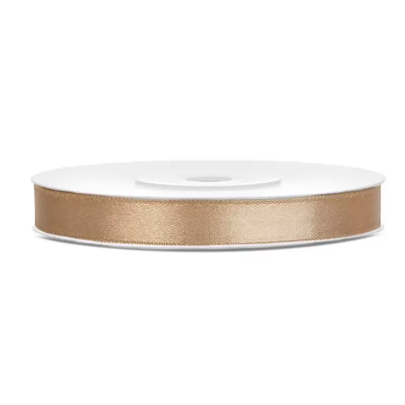 Nastrino Raso oro chiaro 6 mm x 25 m TS6-019J