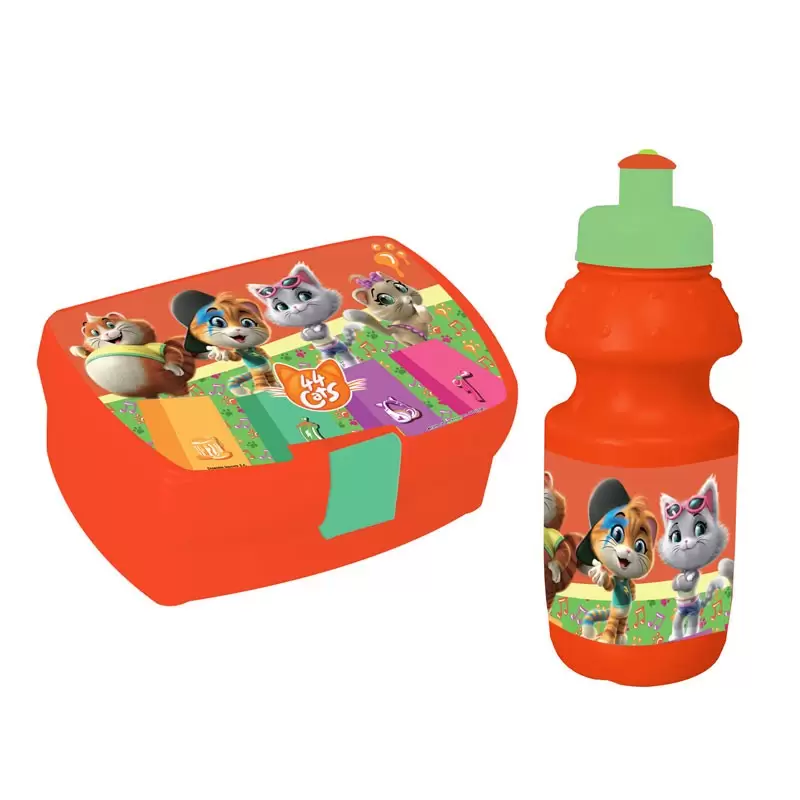 set porta merenda + borraccia 44 gatti 502280