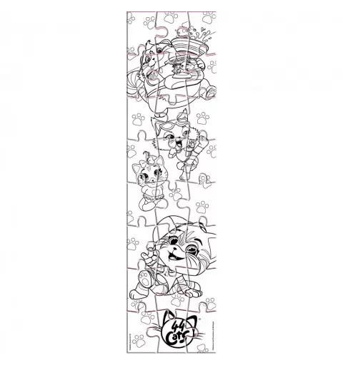 PUZZLE 44 GATTI DA COLORARE 24 PZ