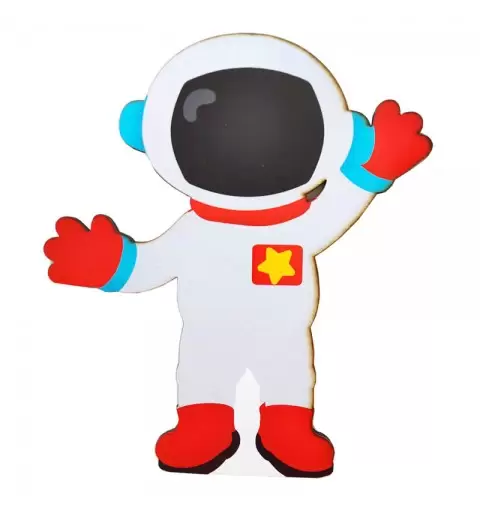 Sagoma 50 cm legno + vinile Astronauta spazio 1700